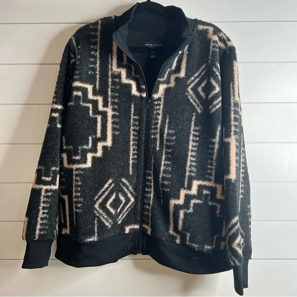 Susan Graver Weekend Printed Polar Fleece Bomber Jacket. Size Extra Large. - Picture 2 of 13